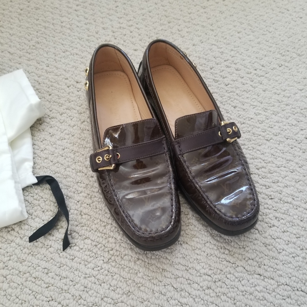 Louis Vuitton patent loafers size 38.5